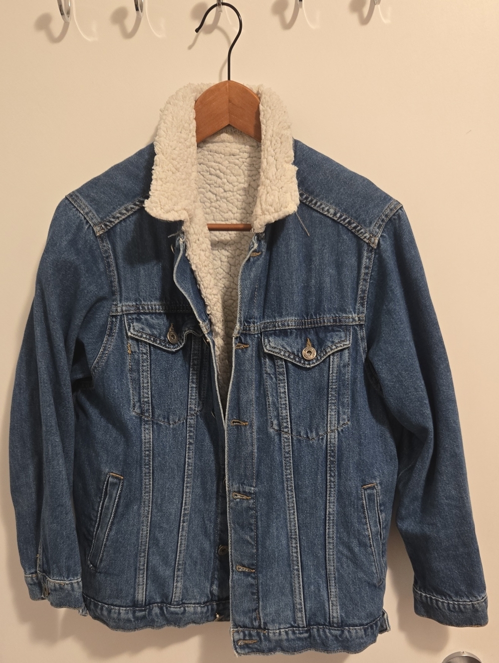 Sherpa-Lined Denim Jacket